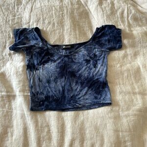 Blue tie dye crop, missguided